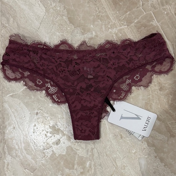 NWT Valery Macarons Lace Brazilian Brief Purple / Eggplant (Size XS) - Picture 4 of 6